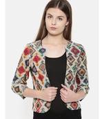 Mayank Modi Multicolor Chanderi Digital Printed Jacket