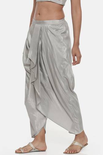 mayank modi Silver Grey,Silk, Dhoti pant