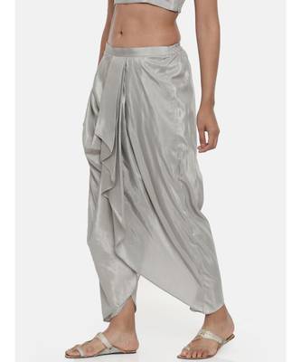 mayank modi Silver Grey,Silk, Dhoti pant 1