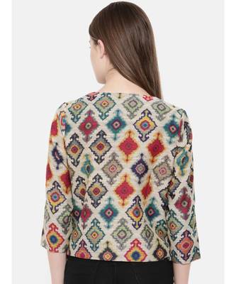 Mayank Modi Multicolor Chanderi Digital Printed Jacket 4