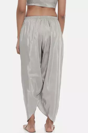mayank modi Silver Grey,Silk, Dhoti pant
