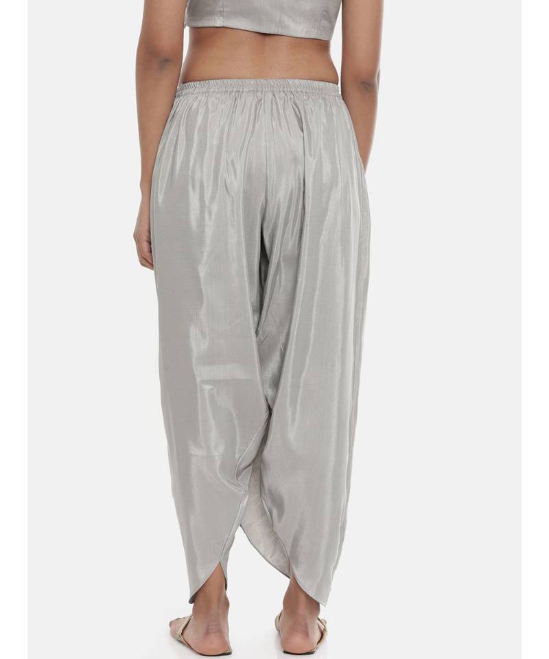 mayank modi Silver Grey,Silk, Dhoti pant