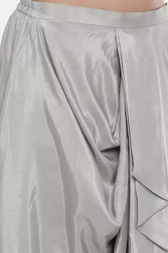 mayank modi Silver Grey,Silk, Dhoti pant