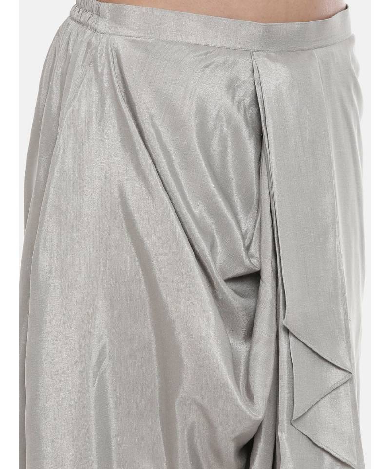 mayank modi Silver Grey,Silk, Dhoti pant