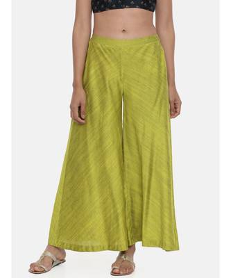 mayank modi Neon Green,cotton silk slub palazzo 1