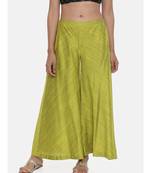 mayank modi Neon Green,cotton silk slub palazzo