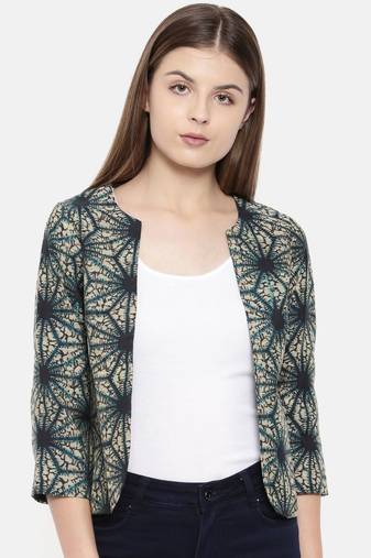 mayank modi Blue Tie and Dye Printed Jacket