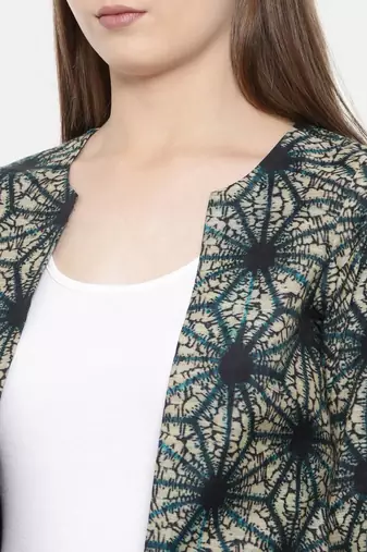 mayank modi Blue Tie and Dye Printed Jacket