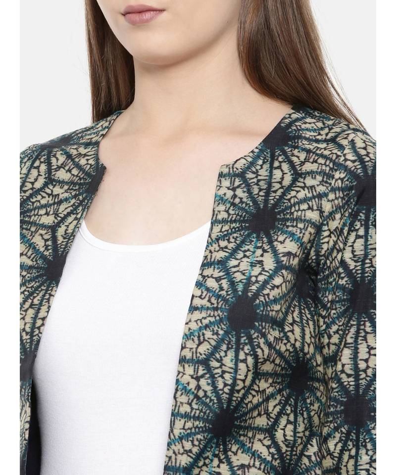 mayank modi Blue Tie and Dye Printed Jacket