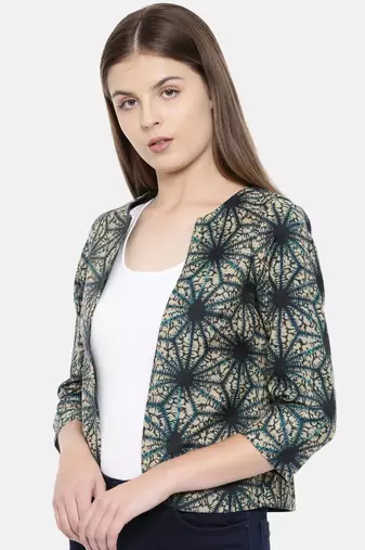 mayank modi Blue Tie and Dye Printed Jacket
