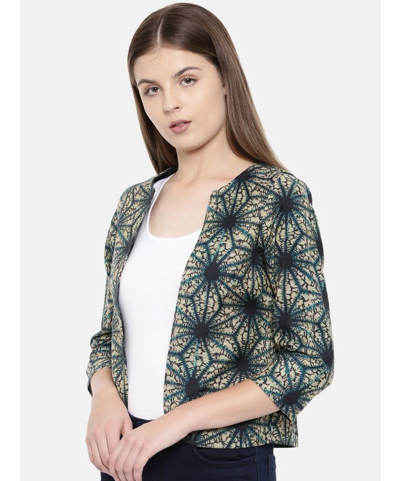 mayank modi Blue Tie and Dye Printed Jacket