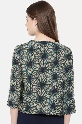 mayank modi Blue Tie and Dye Printed Jacket