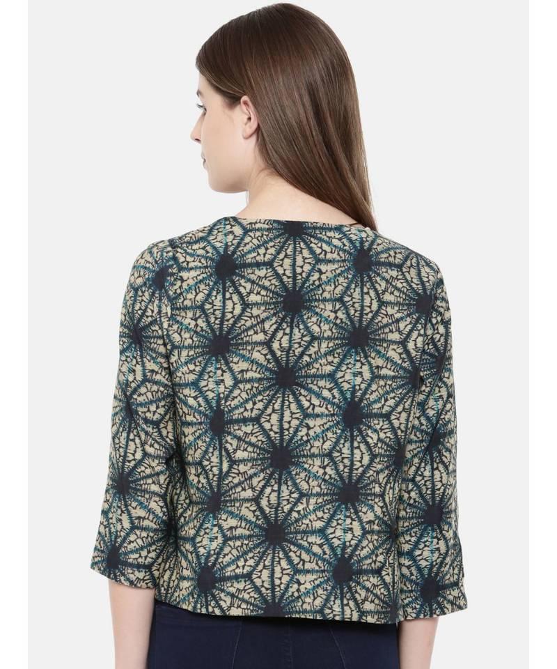 mayank modi Blue Tie and Dye Printed Jacket