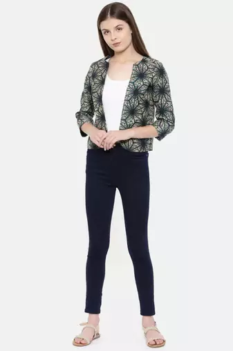 mayank modi Blue Tie and Dye Printed Jacket