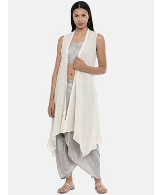mayank modi off white,Fine Georgette, long jacket 1