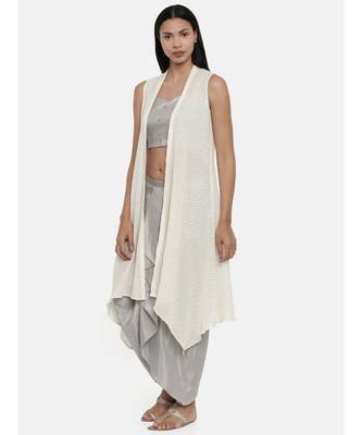 mayank modi off white,Fine Georgette, long jacket 3