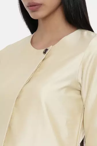 mayank modi Beige,Cotton Silk,thigh lengthjacket