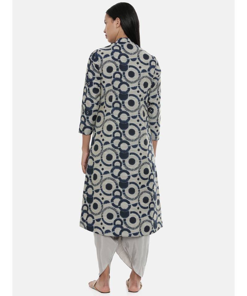 mayank modi Blue,Chanderi/Cotton Satin,long jacket