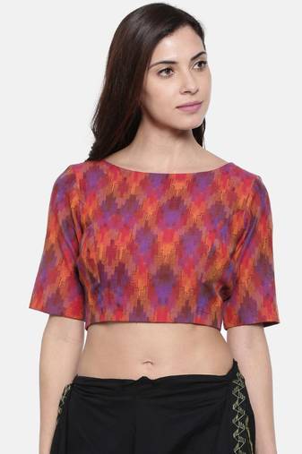 ASMI By Mayank Modi Ikat Weave Embroidered Blouse