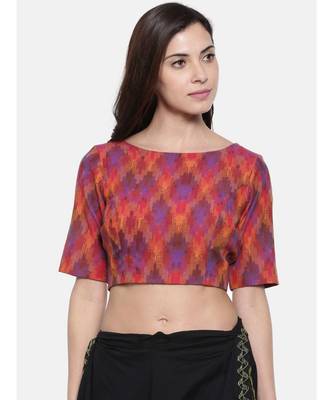 ASMI By Mayank Modi Ikat Weave Embroidered Blouse 1