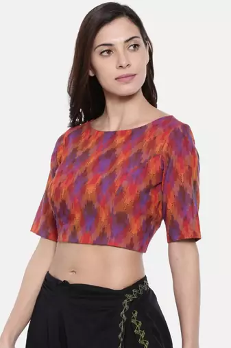ASMI By Mayank Modi Ikat Weave Embroidered Blouse