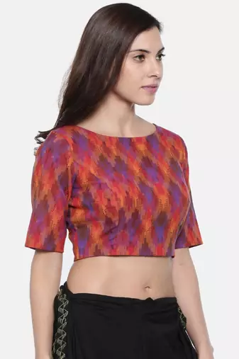 ASMI By Mayank Modi Ikat Weave Embroidered Blouse