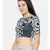 Dark blue chanderi/naina satin embroidered blouse