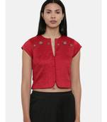 ASMI By Mayank Modi Red,silk slub, long  blouse