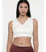 ASMI By Mayank Modi Ivory,Silk slub,Razer back blouse