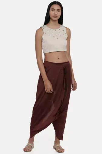 ASMI By Mayank Modi Silver Beige,Silk slub sleevless short blouse