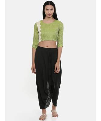 ASMI By Mayank Modi  Leaf Green/Beige,Jaquard/Cotton silk Blouse 5