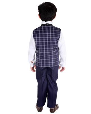 Purple printed cotton silk boys-suit 4