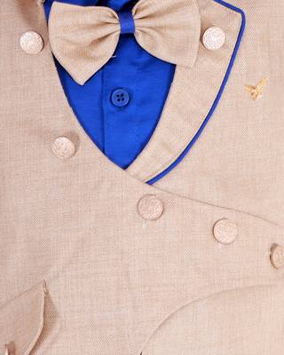 Blue printed cotton silk boys-suit 5