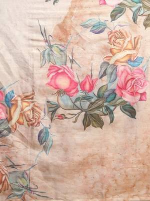 cream woven art silk saree with blouse 3