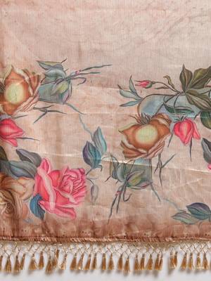 cream woven art silk saree with blouse 4
