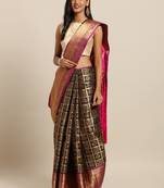 black woven cotton saree with blouse
