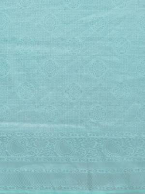 light-blue woven silk blend saree with blouse 3