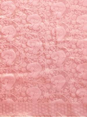 pink woven silk blend saree with blouse 3