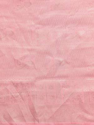 pink woven silk blend saree with blouse 3
