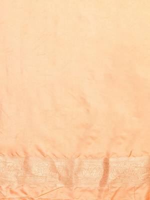 peach woven silk blend saree with blouse 3