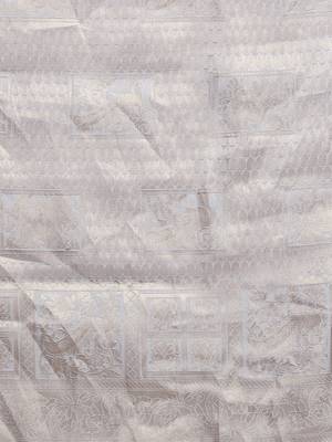 grey woven silk blend saree with blouse 3