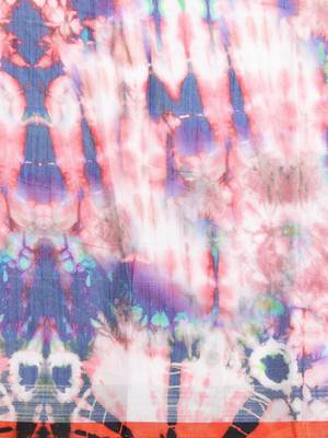 Pink printed linen saree with blouse 3
