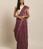 Coffee printed linen saree with blouse