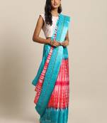 pink woven super net saree with blouse