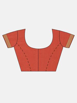 Mustard Woven Cotton Saree With Blouse 5