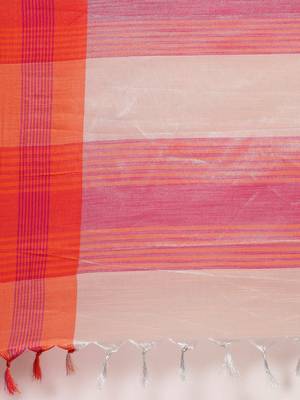 peach woven tissue saree with blouse 4