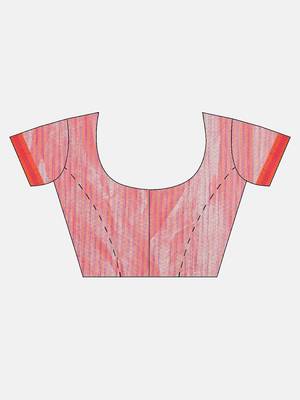 peach woven tissue saree with blouse 5