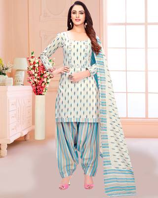 White printed pure cotton salwar 1