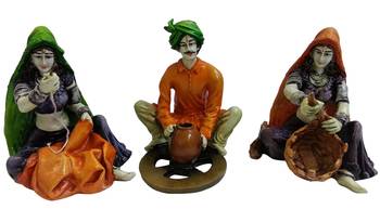 Multicolor Rajasthani Villagers doing different activities 1