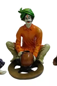 Multicolor Rajasthani Villagers doing different activities